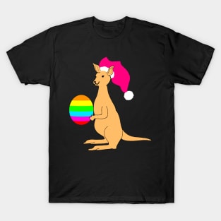 Cute Easter Kangaroo with Rainbow Easter Egg T-Shirt